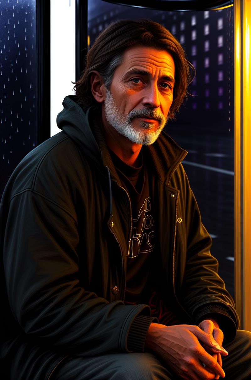 03590-1673201820-ddstyle, painting of a homeless man sitting in a bus stop, realistic, raining, night time, detailed beautiful face, detailed clo.png